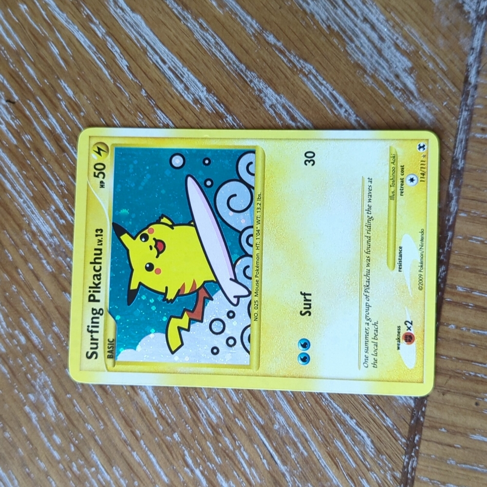 Surfing Pikachu card